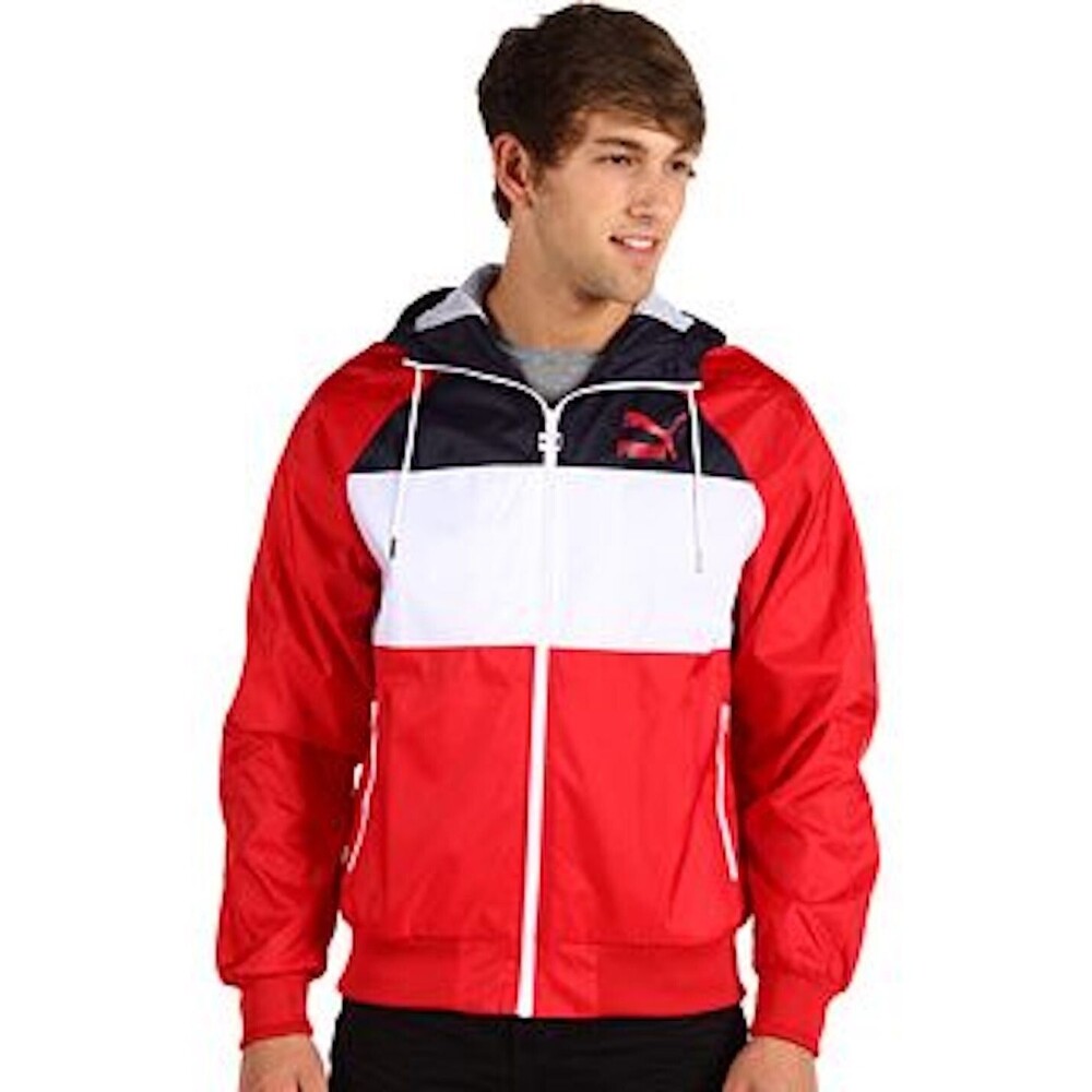 Puma Vintage Rare Glanz Heritage Wind Jacket Windbreaker Red White Black Medium